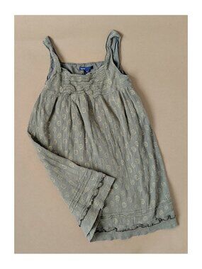 GapKids Green Gauze & Gold Dress